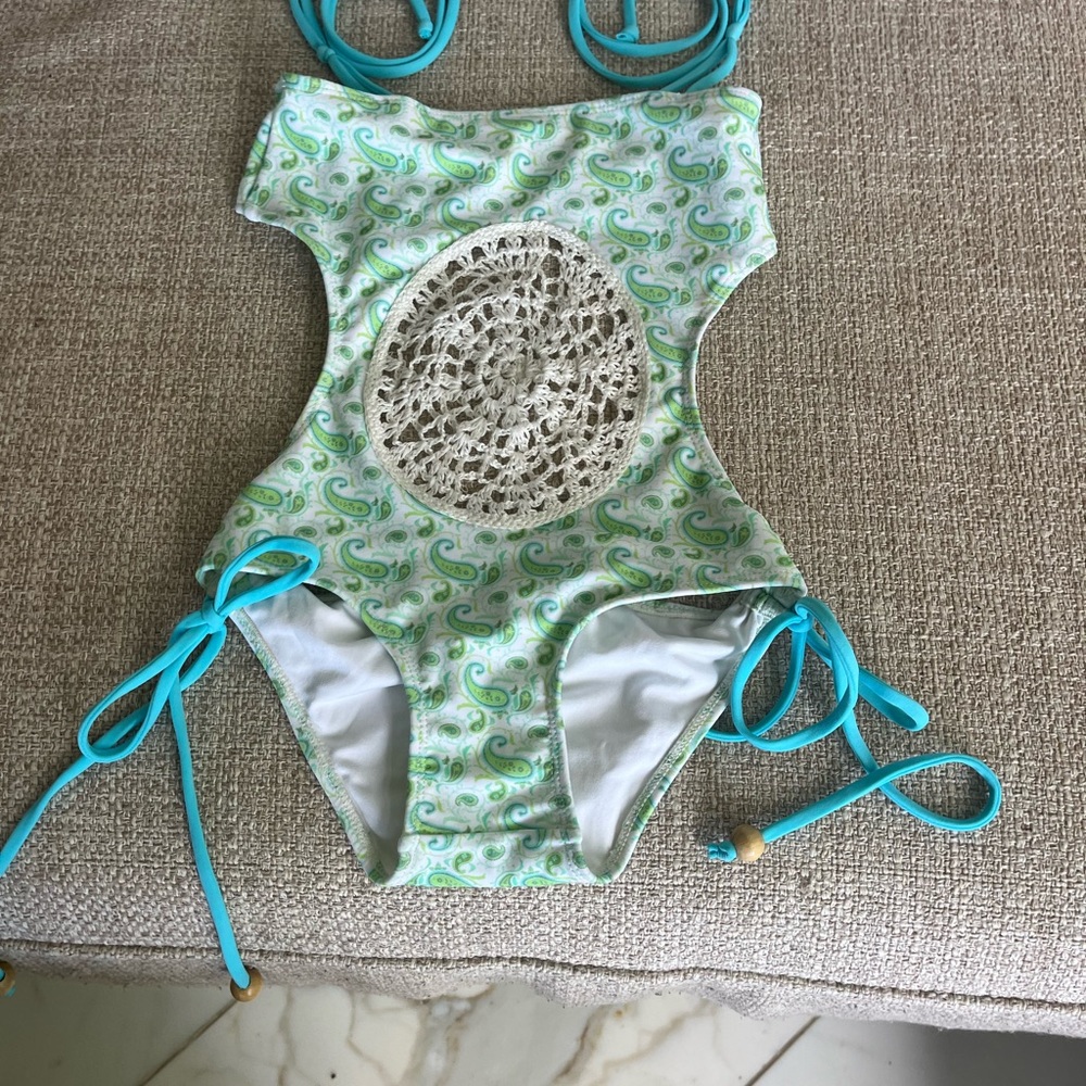 Kids Swim One Piece with Crochet Detail